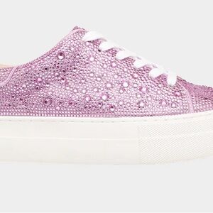 Betsey Johnson Sidny Rhinestone Light Pink Platform Sneakers